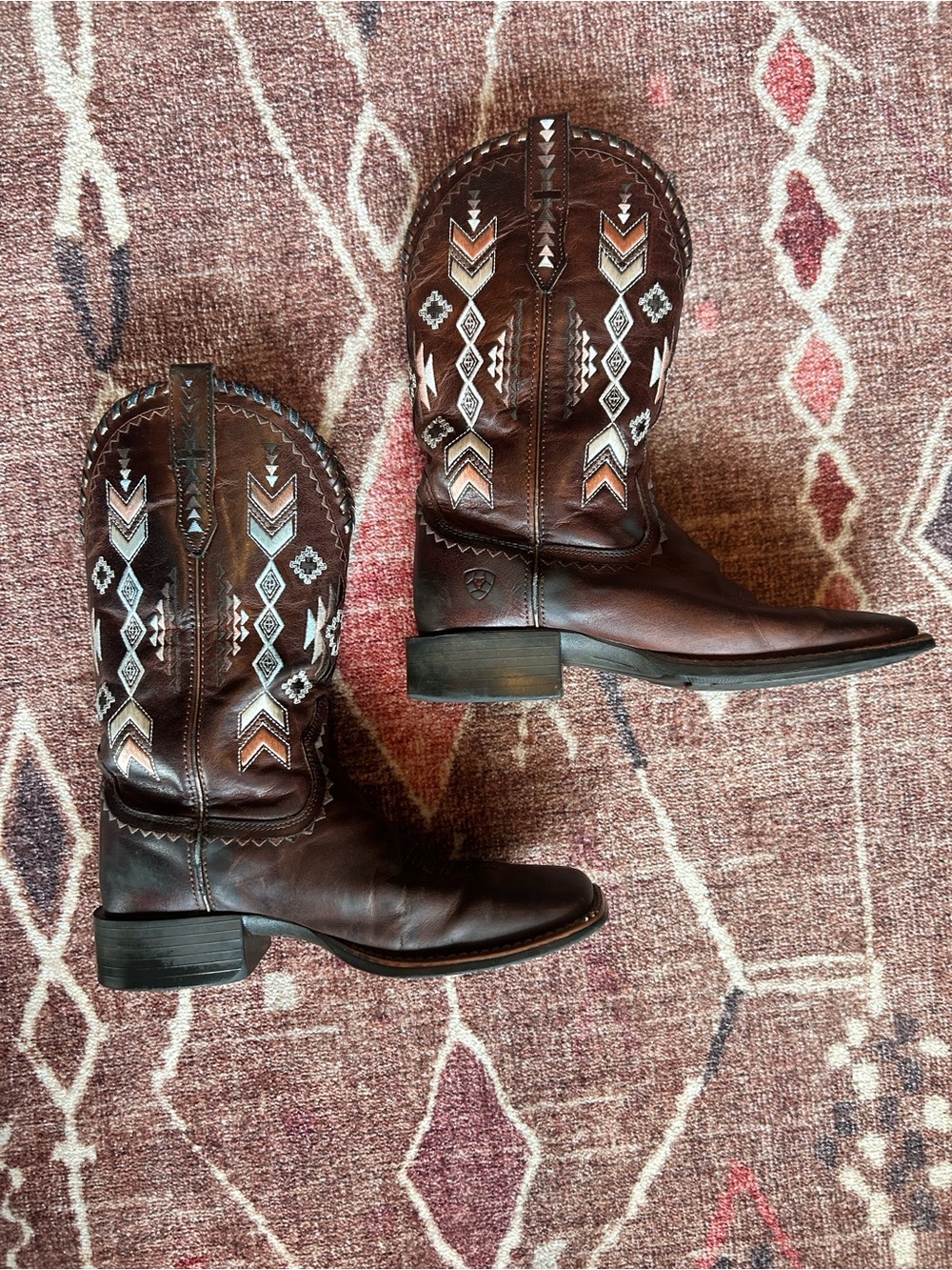 Ariat Western Cowboy Boots Brown Leather Southwestern Women’s 6.5B